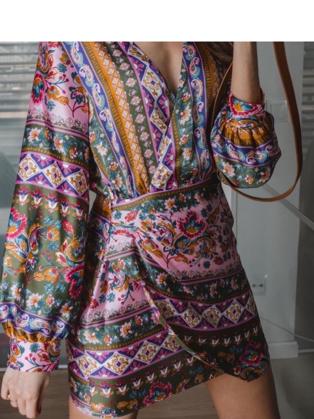 Zara Blogger Fave Scarf Print Inspired Mini Dress Euro Summer Multicolour Small